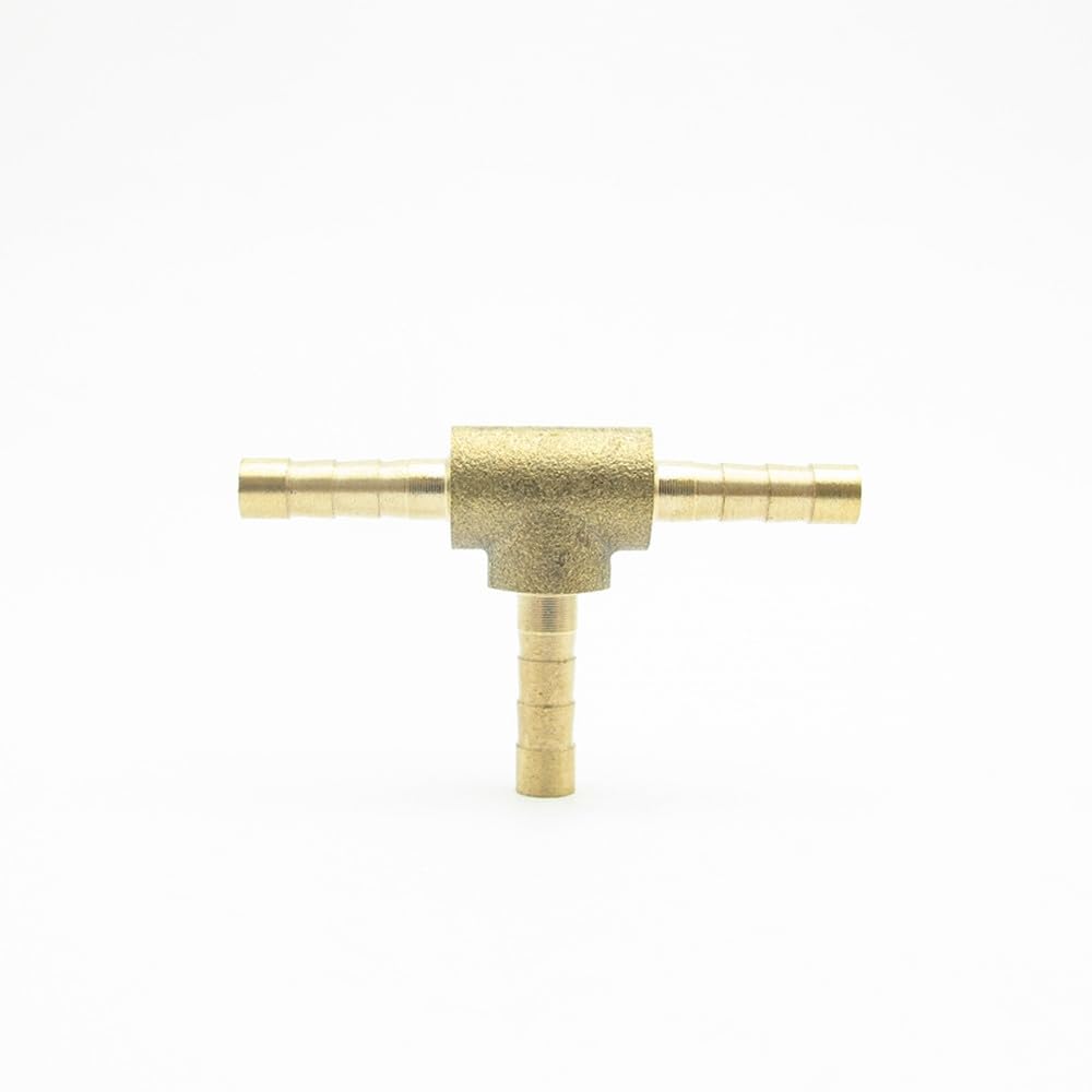 Vvw&Liu 5Mm Hose Barb Equal Tee Type 3 Way Brass Barbed Pipe Fitting Coupler Connector Adapter,