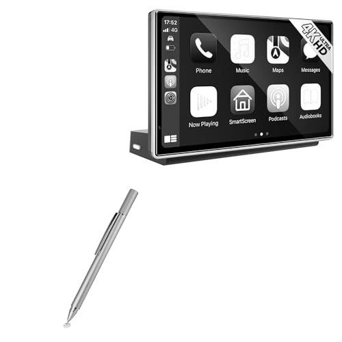 BoxWave Stylus Pen Compatible with JATAZA Wireless Apple CarPlay Android Auto Screen (10.26 in) - FineTouch Capacitive Stylus, Super Precise Stylus Pen - Metallic Silver