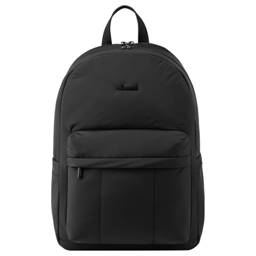 LOVEVOOK Laptop Backpack for Women Girl, Lightweight Puffy Travel Backpack, Teacher Nurse Work Bag Quilted Computer Backpack Purse, Cute Bookbag Waterproof Casual Daypack Laptop Bag, 14.5 Inch, Black