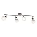 B.K.Licht Plafoniera LED con faretti orientabili, paralumi in vetro, incluse lampadine E14, luce calda 3.000K, 4x5W, 4x470Lm, lunghezza 70cm