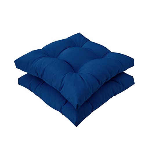 Image of QILLOWAY Indoor /Outdoor Square Seat Patio Cushion -Pack of 2,19-Inches (Royal Blue)