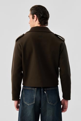 Image of SNITCH Men Casual & Formal Jacket | Regular Fit Notch Lapel Solid Design & Buttoned Closure | Premium Polyester Fabric & Woven Texture For Office