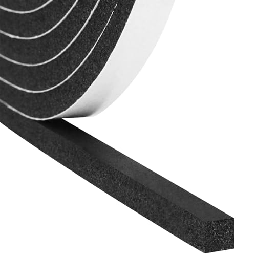 Image of DGSL Foam Weather Stripping, 1 inchx1 inch, 13Ft Door Window Seal Tape | Self Adhesive Weatherstrip AC Foam Tape for Window Gaps, Door Frame, Soundproof Insulation