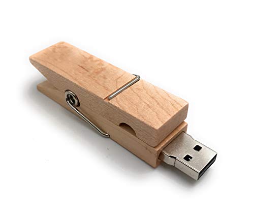 Clé USB 128 Go USB 3.0 pince en bois véritable Onwomania support stockage