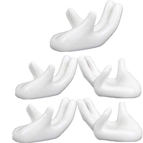 Eshylala 5 Pieces Air Plants Holders Ceramic Airplant Holder Tillandsia Holder Small Container Pot Hand Shape Office Desk Base Airplant Display Container Pot Plant Decorative Home Decor