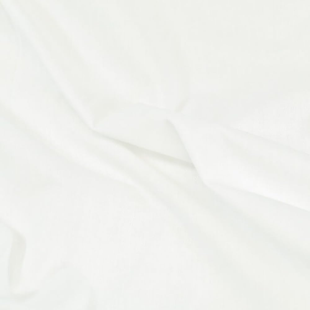 Oh Sew Crafty Limited White Plain Polycotton Sheeting Fabric 240Cm Wide Plain Bed Material (Sold Per Metre) (White)