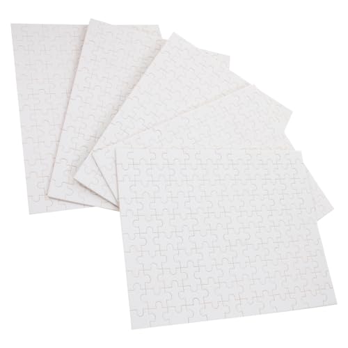 Hohopeti Juego de 5 Rompecabezas en Blanco de Sublimación 20X25 CM Piezas de Madera para Transferencia Térmica Juguete DIY para Pintar y Decorar Adecuado Manualidades Creativas
