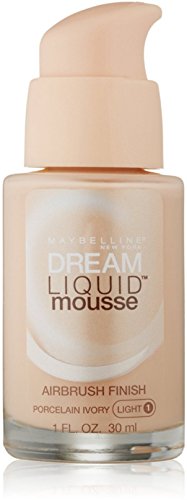 Maybelline Dream Liquid Mousse Airbrush Foundation, Porcelain Ivory, Light [1], 1 Ounce