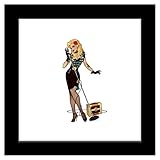 Trends International Gallery Pops DC Comics Bombshells - Black Canary - Pinup Figure Wall Art Wall Poster, 12' x 12', Black Frame Version