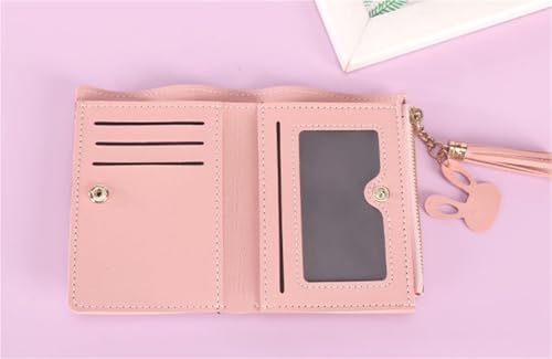 Wallet Short Stylish Zipper Stitching Contrast Color Coin Purse(Black)3
