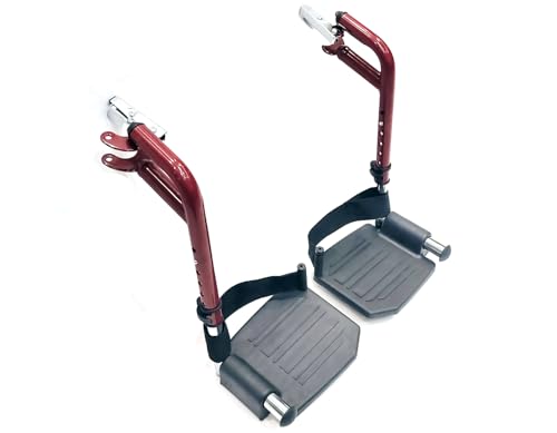 Wheelchair footrest Red Replacement,Economy Footrest for Wheelchairs and Transport Chair,