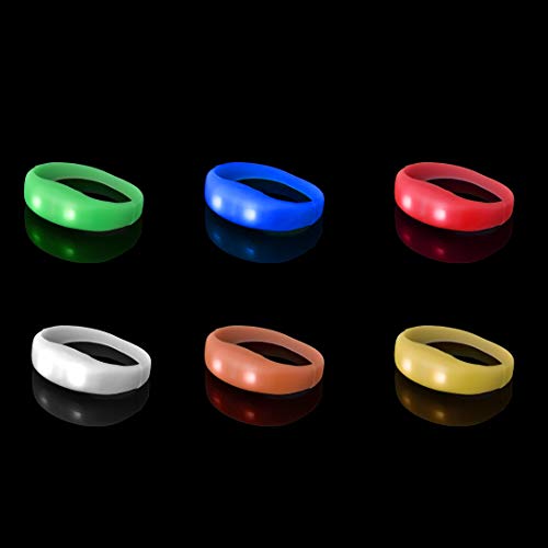 UltraByEasyPeasyStore 2 Gemischt LED Pulse Bewegung Aktivierte Armbänder Leuchten Beleuchtete Pulsierend Buntes Licht Party Beat Blinkende Festival Tänze Parties Raves