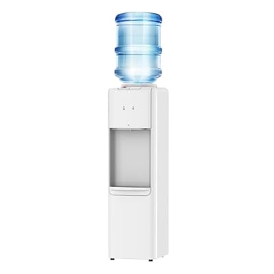IKT Hot and Cold Top Load Water Cooler Dispenser for 3 or 5 Gallon Bottle with Child Safety Lock Perfect for Home and Office White