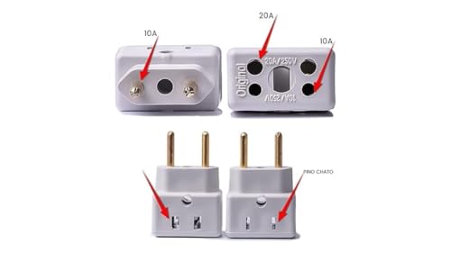 Kit Com 3 Adaptadores de Tomadas Bob Esponja Benjamin 10A 20A Plug Pino Grosso