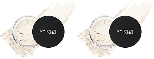 IT Cosmetics Bye Bye Pores – Poreless Finish Loose Setting Powder Makeup – Translucent Blurring Face Powder for All Skin Tones – with Peptides, Silk, Collagen & Antioxidants – 0.23 oz (Pack of 2)