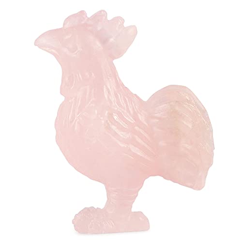 Artistone 2 Inches Rose Quartz Crystal Rooster Statue Hand Carved Rooster Sculpture Chicken Craft Home Office Decor For Christmas Birthday New Year Thanksgiving Gift #TOP10