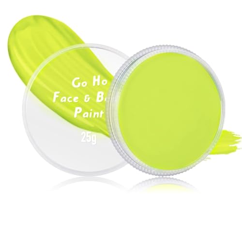 Go Ho Ogre Green Face Paint Washable for Halloween Makeup,Creamy to Gel Water Based Green Body Paint Full Coverage forCosplay SFX Costumes Festivals Makeup,25g