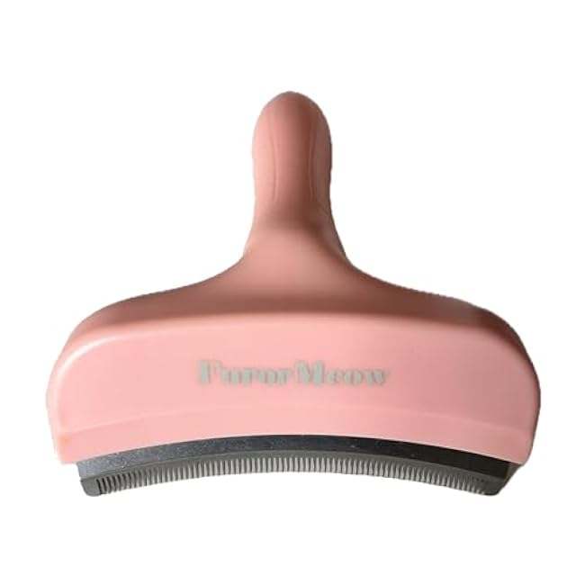 Pet Deshedding Tool with Curve Blade, Cat Grooming Brush, Tight V-shaped Teeth Shedding Comb for Cat and Dog (Pink, Large)-sF23Y0rV