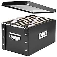 Snap-N-Store File Storage Box & Organizer - Pack of 1-16.125 x 13.125 x 9.875 Inch Letter/Legal Size Portable File Box with Lid for Documents - Back To School Supplies for Students - Glossy Black