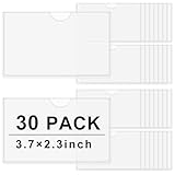 30 Pack Self-adhesive Index Card Pockets with Top Open for Loading - Ideal Index Card Holder for Organizing and Protecting - Crystal Clear Plastic(3.7 x 2.3 Inches)