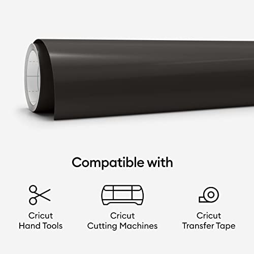Cricut Premium Permanent Vinyl Roll (12 In X 15 Ft), Weather-Resistant, Dishwasher-Safe & Fade-Proof, Compatible With Cricut Cutting Machines, Create Signs, Labels, & Personalize Diy Project, Black #TOP5