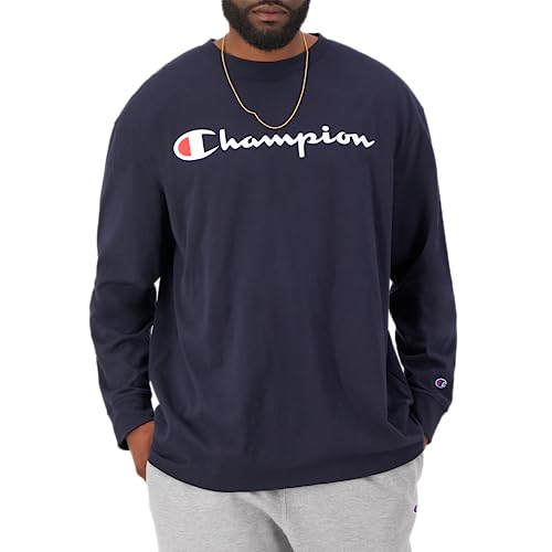 Image of Champion Men's Long Sleeve T-shirt, Classic T-shirt for Men (Reg. Or Big & Tall)