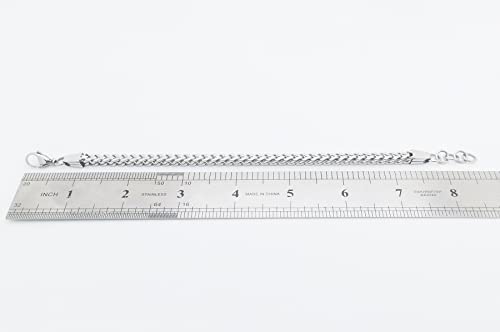 Stainless Steel Polished 8-8.6 Inch Heavy Wheat Bracelet Silver 316L Stainless Steel Chain 5*5Mm Bracelet #TOP2