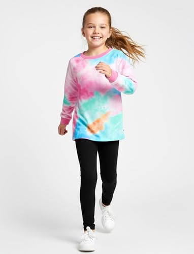 Image of PATPAT Girls Clothes Size 11-12 Years, Girls Fall Outfits, Turquoise Sweatshirts + Black Legggings 2 Piece Outfits Kids Clothing Sets Sweat Suit Tracksuit Set