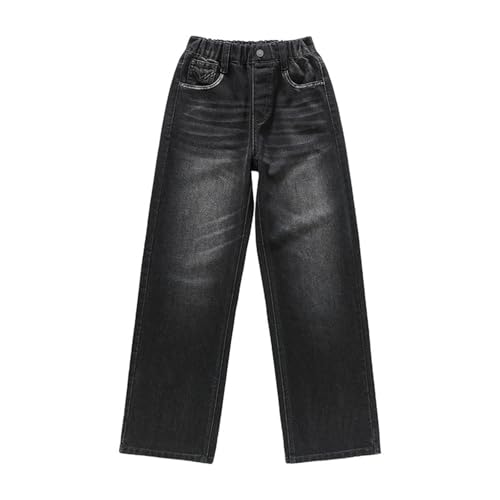 Girls Baggy Jeans Teen Straight Wide Leg Relaxed Fit Denim Pants Elastic High Waist Classic Vintage Y2K Streetwear