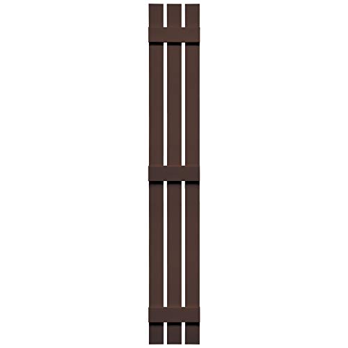 Mid-America Board-N-Batten 14" 4 Board Joined Vinyl Standard Shutter - 1 Pair - 14 x 59 009 Federal Brown