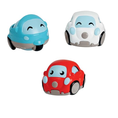 Chicco Coches Turbo Ball Vintage, Juguetes para Niños, 3 Mini Vehículos con Diseño Clásico, Se Mueven en Todas Direcciones, Ruedan como Pelota, 1-4 Años.