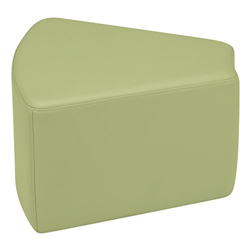 Image of Sprogs 12 inch H Structured Wedge Stool -Flexible Modular Collaborative Soft Seating for Office, Home, Lounge and School Classrooms with Durable Frame & Set of 6 inch Legs Add-on -Fern Green