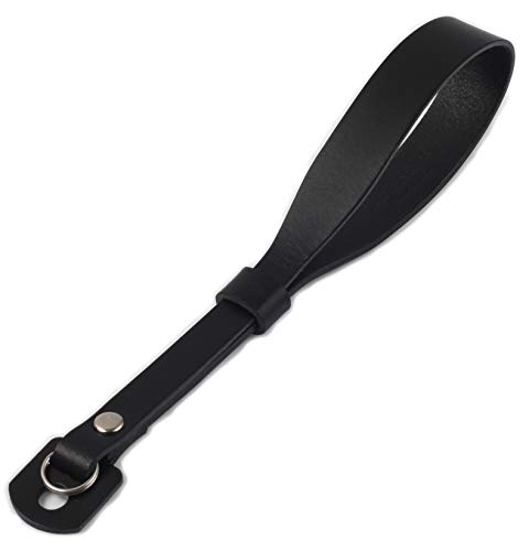 Ruth&Boaz Full Grain Leather Camera Strap, Camera Wrist Strap, Luxury Camera Strap (Black)