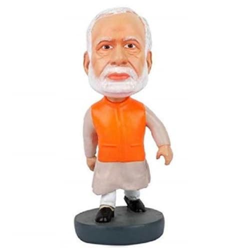 Awestuffs Indian Superstars Car Decoration Polyresin Bobblehead Action Figure (Shri Narendra Modi), Multicolor