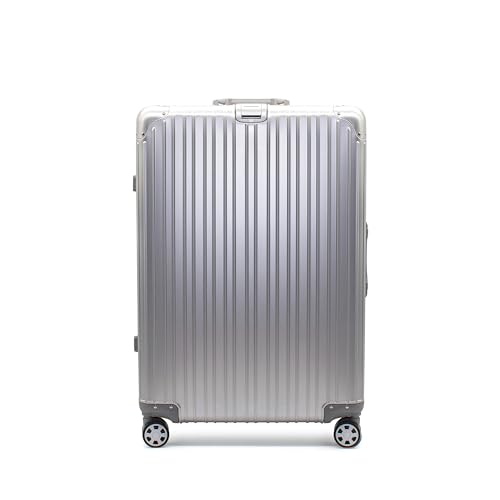 Gabbiano All-Aluminum Luggage Zipperless Suitcase (30” Large) – Aluminum-Magnesium Hardside Spinner with TSA Latch Locks, 22x14x9 (Silver, Large 30')