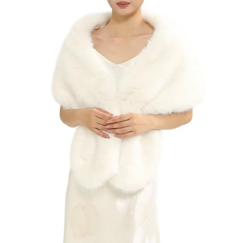 Fur Collar Scarf for Women Faux Fur Scarves Neck Shrug for Fall W...