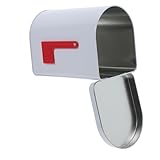 Gadpiparty Zinnplattenspeicherbox für DIY Weihnachtsbriefkasten mit Signalflaggen Dekorative Aufbewahrungsbox für Outdoor Spielaktivitäten Weiß