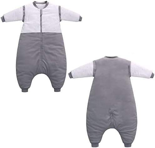 Miracle Baby Sleeping Bag with Legs 2.5 TOG Winter Warm Baby Sleeping Bag with Feets Long Sleeves Removable 100% Cotton Newborn Baby Wearable Blanket for Baby Girl and Boy 12-24 Months