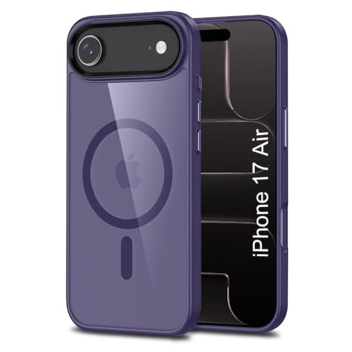 Image of iPhone 17 Air Magsafe Hard Back Case | Matte Design & 360 Protection | Military-Grade Apple iPhone 17 Air Cover | Strong Magnet Back - Purple