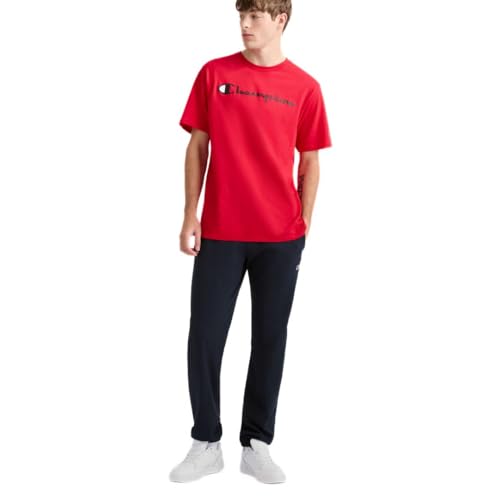 Image of Champion Men's Graphic Short Sleeve T-Shirt, Standard Fit, Classic Script Logo, Midweight 100% Cotton