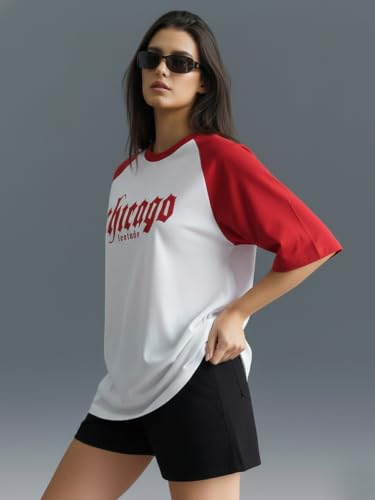 Image of LEOTUDE Half Sleeve Round Neck Tshirt for Women, Oversized Longline