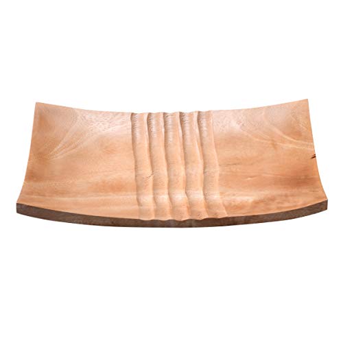 Villacera 83-DT5821 Handmade Mango Decorative Serving Tray | Long Rectangular Platter | Eco-Friendly and Sustainable Wood, 11x7-inch