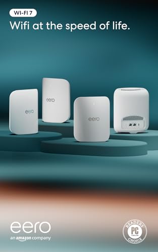 Image of Amazon eero Pro 7 tri-band mesh Wi-Fi 7 router (newest model) - Supports internet plans up to 5 Gbps, Coverage up to 8,000 sq. ft., 4-pack
