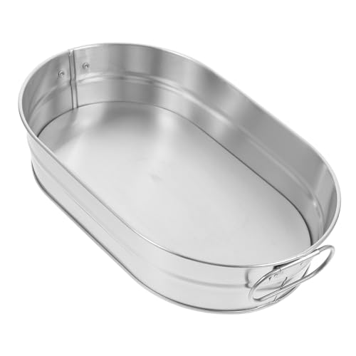 BESTOYARD Ovalado Inoxidable para Bebidas Bañera de Enfriamiento para Cerveza y Pan Resistente y Duradero para Fiestas y Reuniones