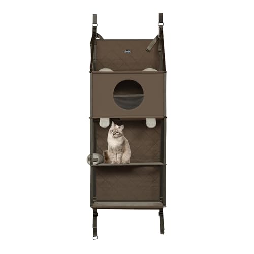 Bacocoo Estructura para Gatos Montada en Puerta 4 Niveles Gris miniatura 5