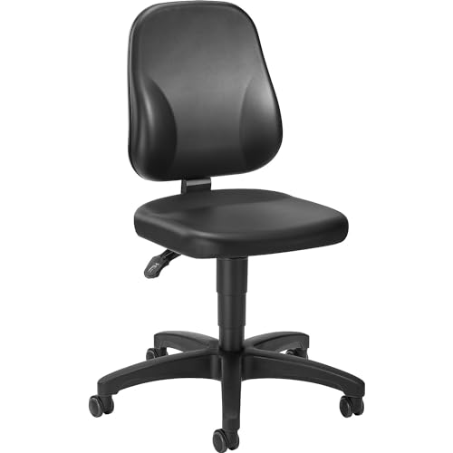 Preisvergleich Produktbild EUROKRAFT / Basic / Arbeitsdrehstuhl / Kunstleder / mit Rollen / 440-620 mm