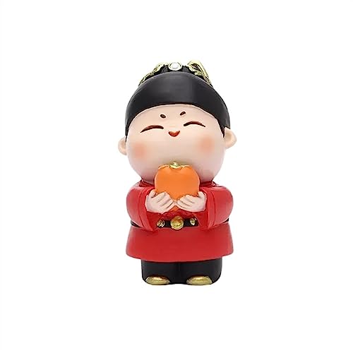 Statues de la Richesse Hanfu rouge pour cadeaux de table et objets de décoration