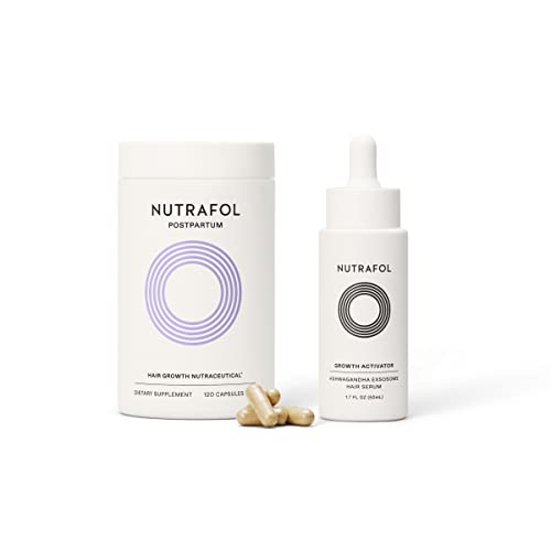 Nutrafol Postpartum Breastfeeding-Friendly Hair Supplement and Growth Activator Hair Serum with Patent-Pending Ashwagandha Exosome Technology