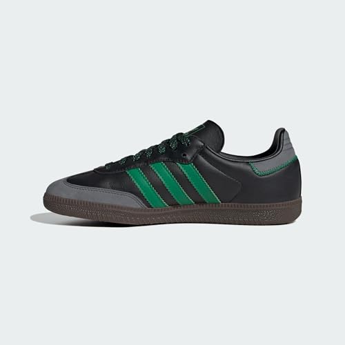 Image of adidas Samba Womens Sneaker, Core Black /Green /Grey Six, Size 8.5