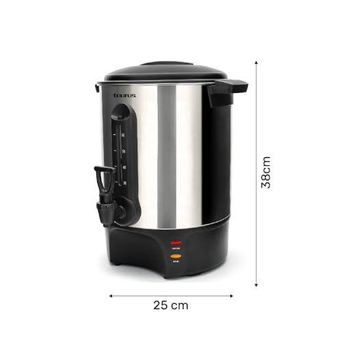 Image of Taurus Coffee Station 60 - 60-Cup (10 L / 338 fl oz) Stainless Steel Coffee Percolator, Commercial Coffee Urn, Fast Brewing, Reusable Basket Filter, Perfect for Restaurants, Offices & Events